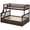 Brown, variant on Twin Over Twin Bunk Bed with Storage Drawers, Convertible Wood Bunk Bed with Safety Guardrails, Solid Pine Wood Kids Bed Frame for Bedroom, White