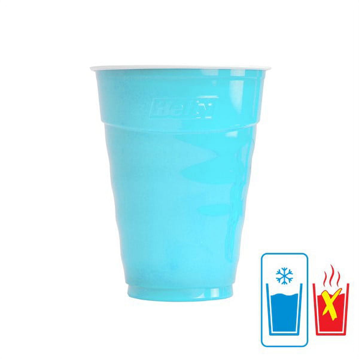 Hefty Sky Blue Disposable Party On Plastic Cups, 18 oz, 50 Count