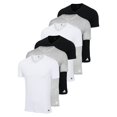 thumbnail image 1 of adidas Camiseta Hombre, Lote de 6 - Camiseta cuello pico, Active Core Cotton, color sólido Blanco/Negro/Gris S (Small), 1 of 7