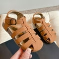 thumbnail image 2 of IUJSOY Boys Girls Sandals Toddler Closed Toe Cork Footbed Fisherman Sandals Gladiator Summer Sandals, 2 of 5