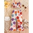 thumbnail image 2 of SUNSIOM Girls Summer 2PCS Pants Sets Sleeveless Ruched Floral Camisole Flared Pants Sets, 2 of 6