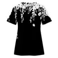 thumbnail image 3 of Camisas de Manga Corta para las Mujeres Impresión Cuello Redondo Suéter Encaje Camisa, Blusa de Verano Casual para las Mujeres, 3 of 4