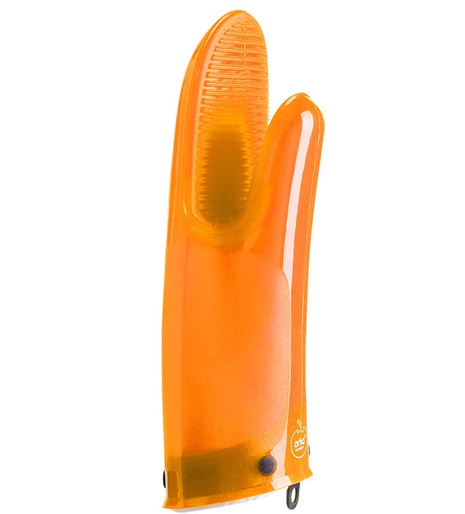 Mastrad Orka Silicone Plus Oven Mitt w/Removable Cotton Lining, Orange