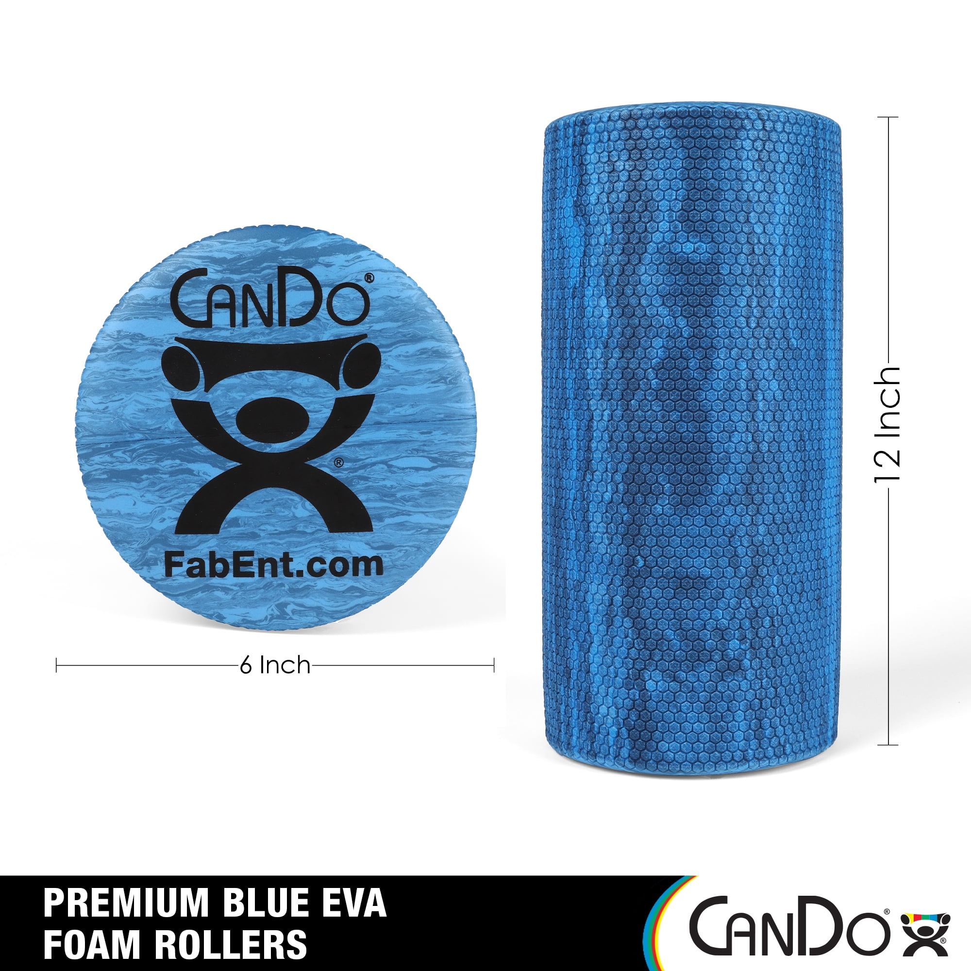 CanDo Blue Marble High Density EVA Foam Roller for Muscle Restoration, Massage Therapy, Sport Recovery, and Physical Therapy. 6" x 12", Round