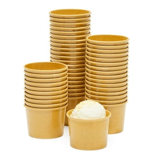 OTOR 8oz Hot/Cold Disposable Plastic Cups with Flat Lids - 50 Sets - Ice  Cream Cups, Snack bowl, Take Away Food Container for Dessert Fast food Soup
