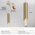 thumbnail image 4 of 3 Pack Gold Minimalist Kitchen Island Pendant Lights Modern Linear Hanging Light Fixture Bubble Acrylic, Adjustable 3000K/4500K/6500K, 4 of 7