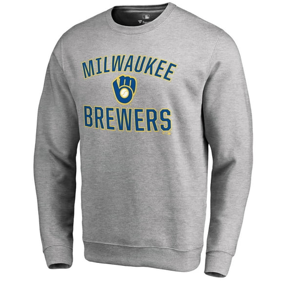 Men's Ash Milwaukee Brewers Victory Arch Pullover Sweatshirt