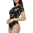 thumbnail image 3 of Picia Space Rocket Womens One Piece Swimsuits Modest Tummy Control Bathing Suits Lace Up Slimming Swim Suit-X-Large, 3 of 9