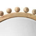 thumbnail image 3 of Benjara Mirror with Spherical Beads Accent and Wooden Frame, Brown, 3 of 5