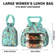 thumbnail image 5 of Pioneer Flower Floral Print Pattern Drawstring Lunch Bag Women - Drawstring Lunch Bag Insulated for Work Office - Stain-Resistant Large Lunchbags for Women with Multi-Pockets, 5 of 6