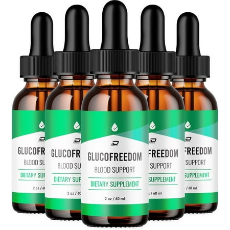 GlucoFreedom Drops Blood Formula Supplement - Advanced Formula Gluco Freedom Blood Droppers Advanced Support Supplement GlucoFreedom Maximum Strength Reviews 5 Pack - 300 ML