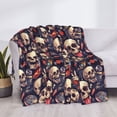 thumbnail image 3 of Yiaed Skull record rock Print Blanket Throw Blanket Soft Cozy Flannel Blanket for Home Bed Sofa Couch Chair-40"x30", 3 of 6