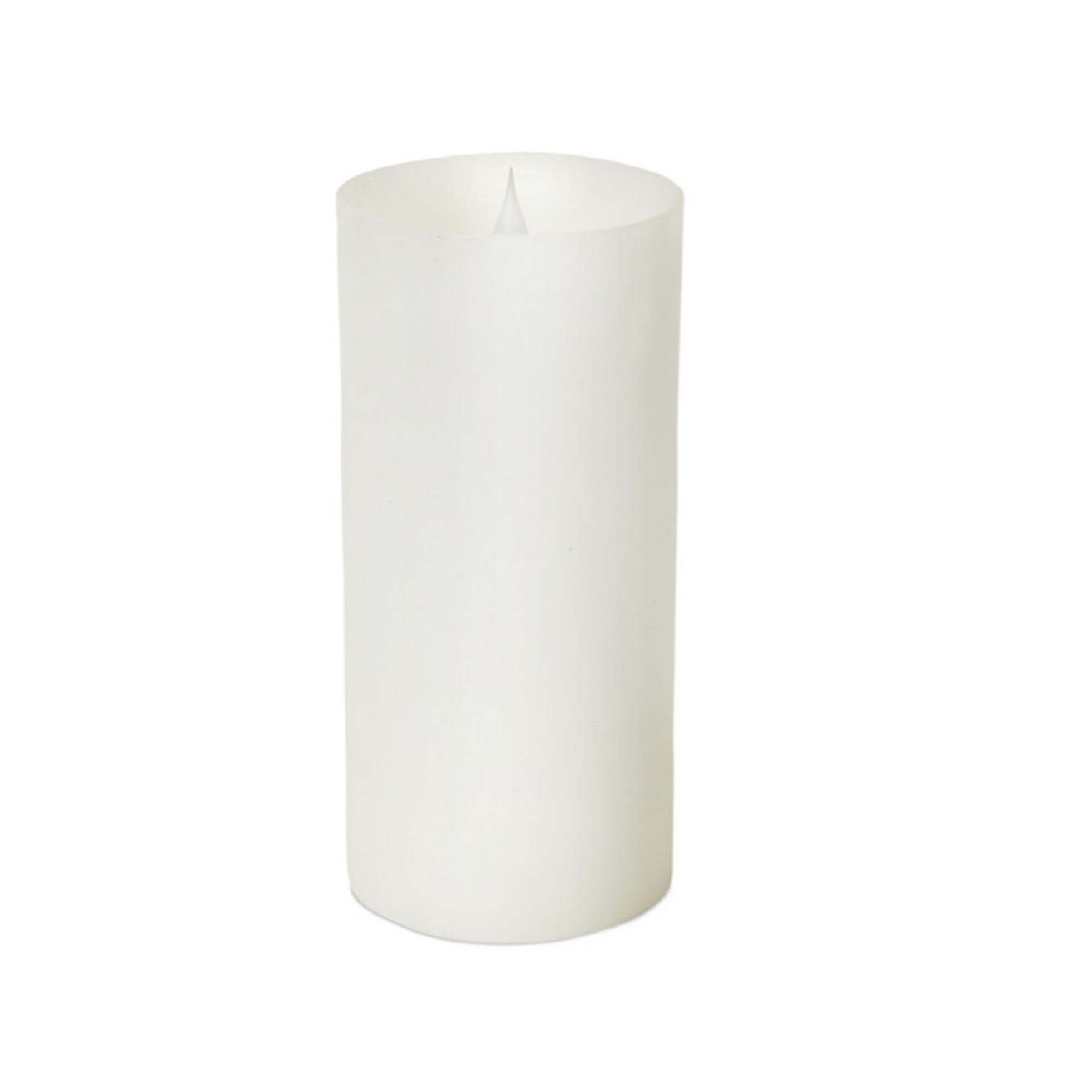 Melrose 9" Prelit LED Simplux Flameless Wax Pillar Candle with Moving Flame White Walmart