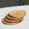 thumbnail image 5 of 4 Pack Bamboo Saucer, 4" Round Plant Tray for Modern Ceramic Flower Pot, Planter Pot Tray, Cup Holder, Spoon Holder, Kitchen Utensil Rest, 5 of 6