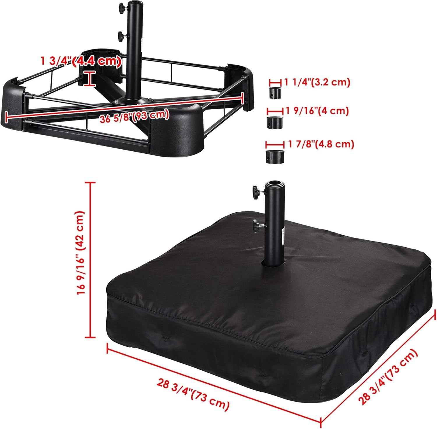 Outdoor Patio Umbrella Base Stand with Sand Bag 165 Lbs, 1ct/pk
