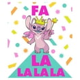 thumbnail image 2 of Junior's Lilo & Stitch Fa La La La Angel Graphic Tee White Medium, 2 of 3