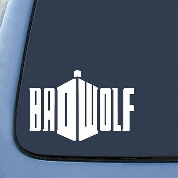 Bad Wolf Doctor Who Vinyl Cut Decal With No Background | 7 Inch White Decal | Car Truck Van Wall Laptop Cup
