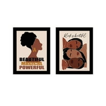 Trendy Decor 4U "Black is Beautiful" Framed Wall Art for Living Room, Wall Art Print for Home Decor, Bedroom Wall Art by Lettered & Lined