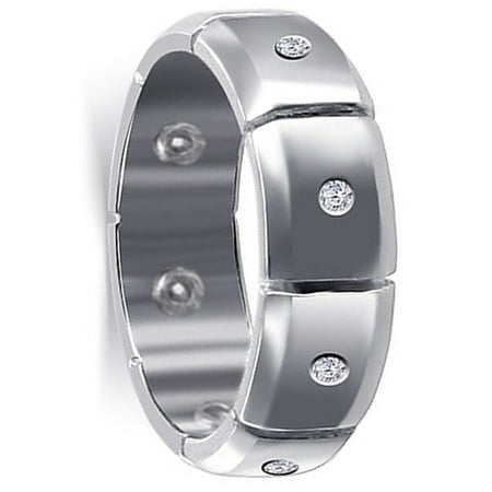 - Gem Avenue 925 Sterling Silver Round Cubic Zirconia Clear Wedding Band