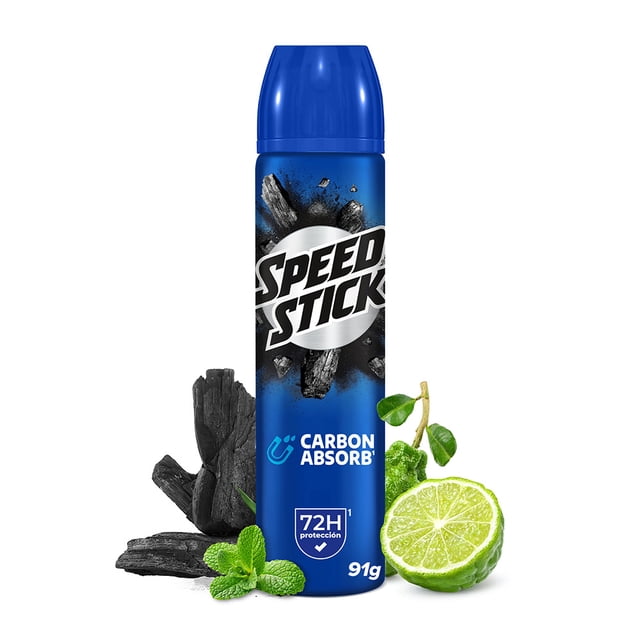 Desodorante Hombre Men Speed Stick Carbón Absorb Antitrasnpirante en Aerosol 150 ml