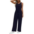 thumbnail image 4 of UVN Jumpsuits for women Summer Casual Romper Sleeveless Wide Leg Long Pants Outfits Dressy Woman Clothes, 4 of 9