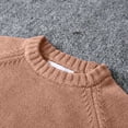 thumbnail image 5 of Spazoro Girls Crew Neck Knit Sweater, Long Sleeve Breathable Solid Color Warm Pullover Tops for Daily Layering Brown Size 2-3T, 5 of 9