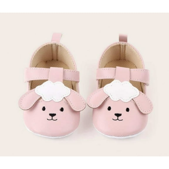 Laurenza's Baby Infant Cute Sheep Newborn Pink Flats with Soft Sole