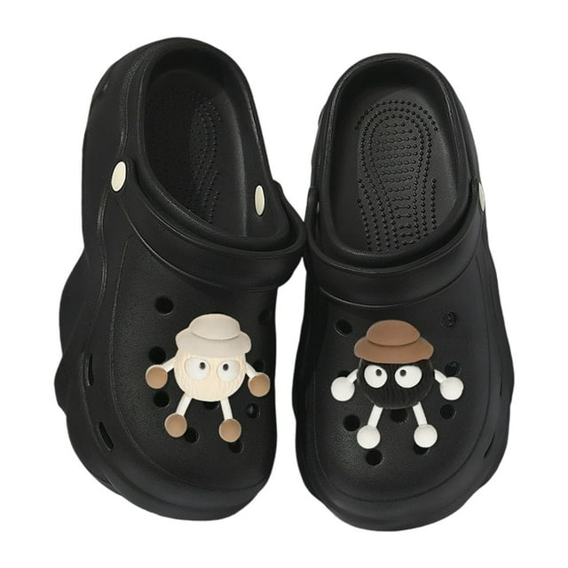 TIEVOSA Comfortable Union Thick Sole Clogs for Everyday Wear with Decorative Charms Design Breathable Lightweight Footwear for All Seasons