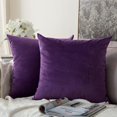 thumbnail image 1 of Funda de Almohada WEIHJMXG Terciopelo Suave 18 x 18 pulgadas Morado Oscuro, 1 of 5