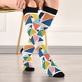 thumbnail image 5 of FORMRS Womens Knee High Socks Casual Long Thick Travel Daily Wear, 2 Pairs, Red Triangles, 5 of 6