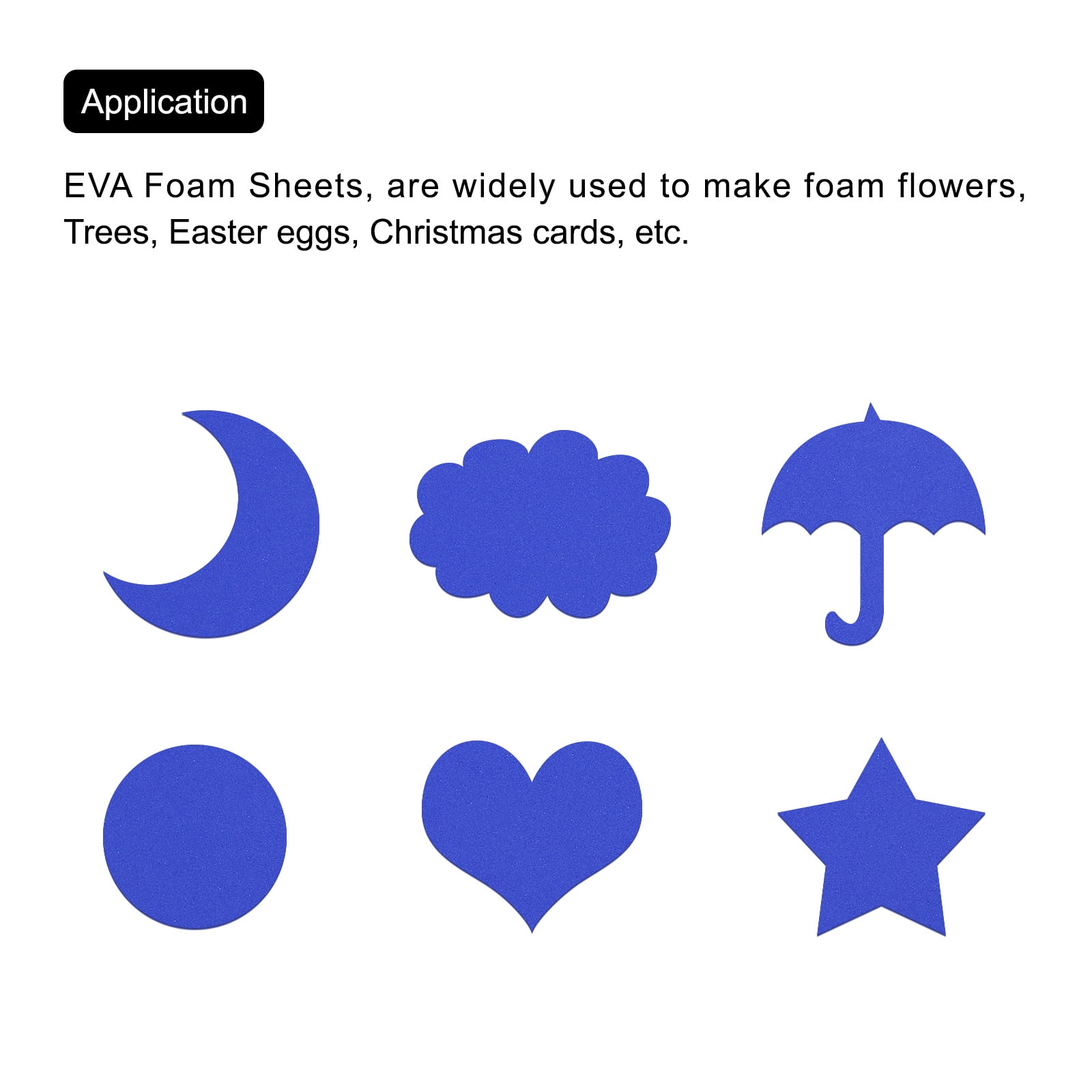 EVA Foam Sheets Blue 9.8 Inch x 9.8 Inch 3mm Thick Crafts Foam Sheets Pack of 6