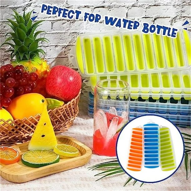 Bandejas finas de hielo para botellas de agua - moldes de silicona reutilizables fáciles de desmontar para whisky, cócteles y bebidas infantiles - aptables para congelar