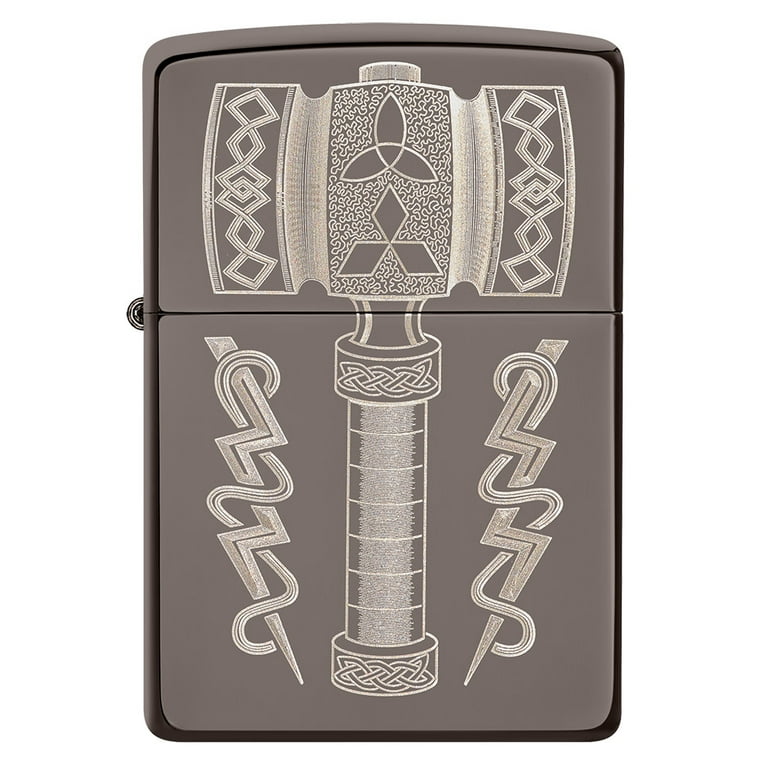 Zippo Thor's Hammer Black Ice Pocket Lighter - Walmart.com