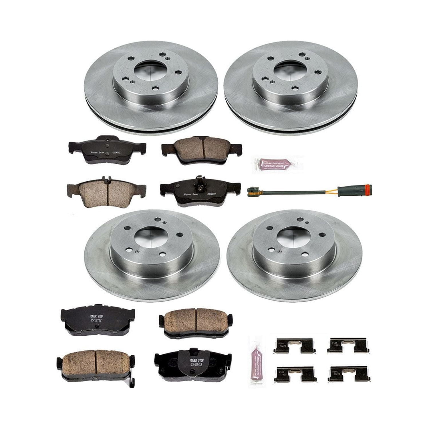 Power Stop Front and Rear Stock Replacement Brake Pad and Rotor Kit KOE662