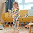thumbnail image 4 of FORMRS Long Sleeve Top and Pants Pajama Set for Niños 2-Piece Sleepwear, Sizes 18M-8Y, Black Flowers Pattern, 4 of 6