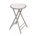 thumbnail image 1 of Taburete plegable – Taburete sin respaldo de 24 pulgadas con capacidad de 225 lb para cocina o sala de recreación – Taburetes de bar portátiles para interior de Trademark Home (blanco), 1 of 5