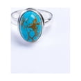 thumbnail image 3 of Blue Copper Turquoise Ring Gemstone Ring Turquoise Jewelry Blue Stone Ring 925 Sterling Silver Ring Statement Ring Handmade Ring for Her, 3 of 3