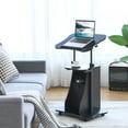 thumbnail image 2 of Costway Height Adjustable Standing Desk Mobile Podium Cart w/Tilt Desktop & Door Cabinet, 2 of 12