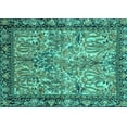 thumbnail image 1 of Ahgly Company Machine Washable Indoor Rectangle Persian Turquoise Blue Traditional Area Rugs, 2' x 5', 1 of 4
