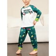thumbnail image 3 of Christmas Family Pajamas Matching Set Letter Print Long Sleeve Tops and Santa Claus Print Pants Sleepwear, 3 of 10