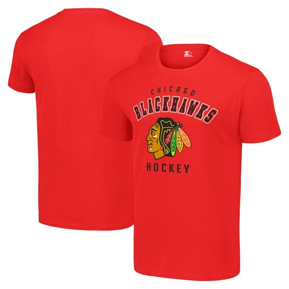 Men's Starter Red Chicago Blackhawks Logo T-Shirt