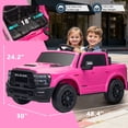 thumbnail image 4 of Kerry Yoo SQ7 Ride on Toys Car, 24V RAM Truck Electric Vehicle for Kids, Pickup Truck, 2 Seater, Bed Storage, Remote Control, Safety Belt, Music- Pink, 4 of 8