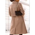 thumbnail image 4 of LinYooLi Women's Notch Lapel Wrap Coat Winter Casual Wool Blend Overcoat Mid-Length Coat with Blet, 4 of 5