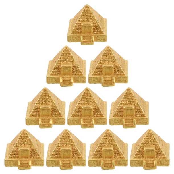 10 piezas miniatura antiguo Egipto pirámide estatua resina pirámide estatuilla escultura decoración del hogar estante de libros mini pirámide modelo mini jardín paisajismo