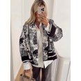 thumbnail image 3 of 2023 New Y2k Fashion Printed Retro Contrast Color Short Casual Warm Cotton Jacket, 3 of 3