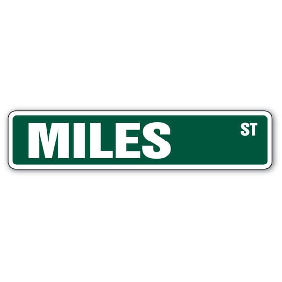 MILES Aluminum Street Sign Childrens Name Room Metal Sign | Indoor/Outdoor |  30" Wide