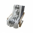 thumbnail image 4 of Saying Soft Flannel Fleece Throw Blanket, Dreams and Coffee in the Morning Hand Drawn Text Paint Splashes, Cozy Plush for Indoor and Outdoor Use, 70" x 90", Black and White, by Ambesonne, 4 of 6