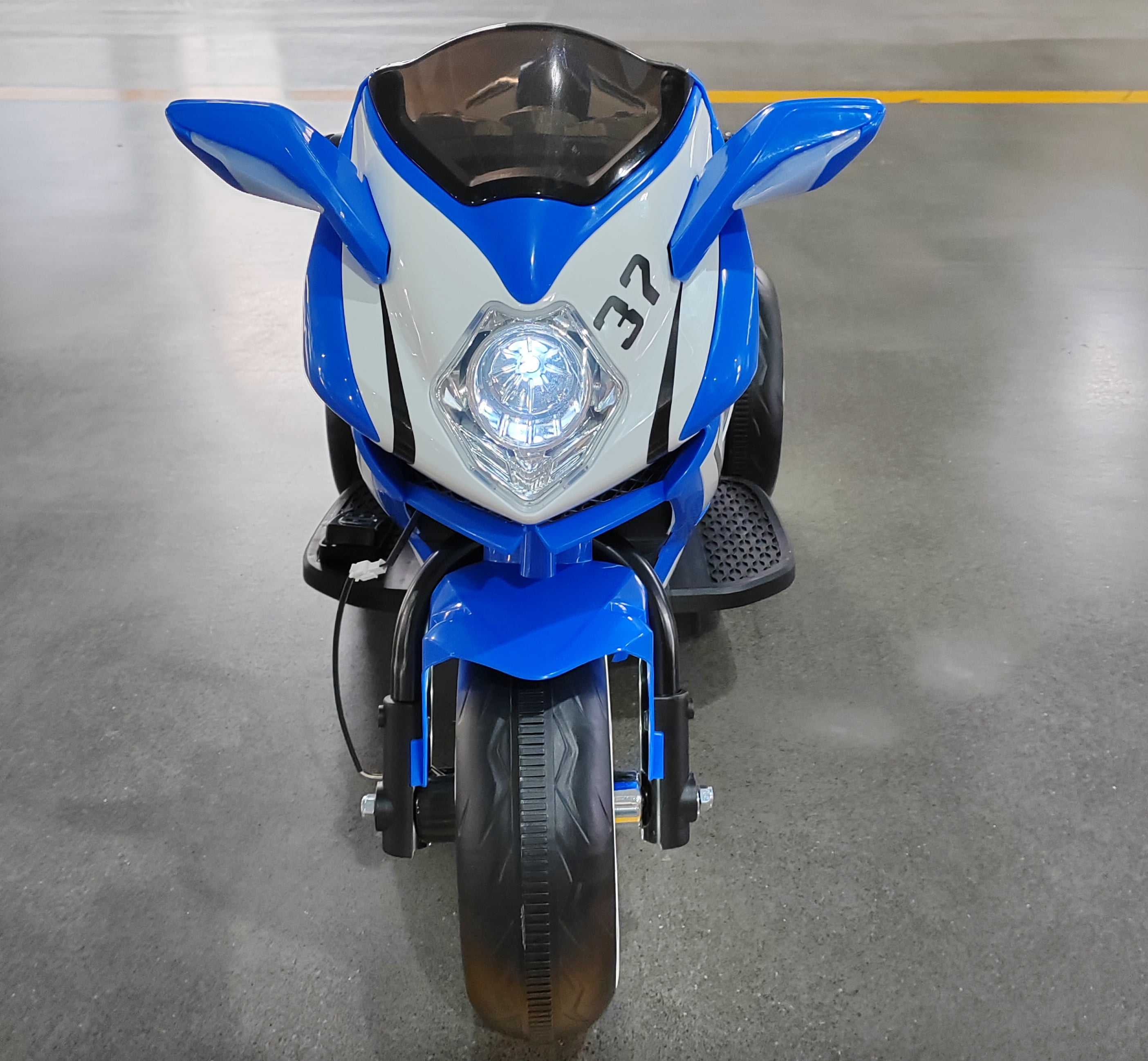 POVANLI 12V Kids Electric Motorcycle, Battery Power Ride on Motorcycle Toy with Slow Start, Power Display, Lighting Wheels, Bluetooth, USB, MP3, Early Education for Children Aged 3-4, Gift (Blue)