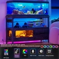 thumbnail image 3 of Homieasy 55 Gallon Fish Tank Stand with LED Light, 75 Gallon Aquarium Stand with Outlet and Storage Reptile Tank with Lockable Door and Ventilation Mesh, Black Oak, 3 of 6