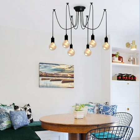 

6-Light Industrial Spider Pendant Light